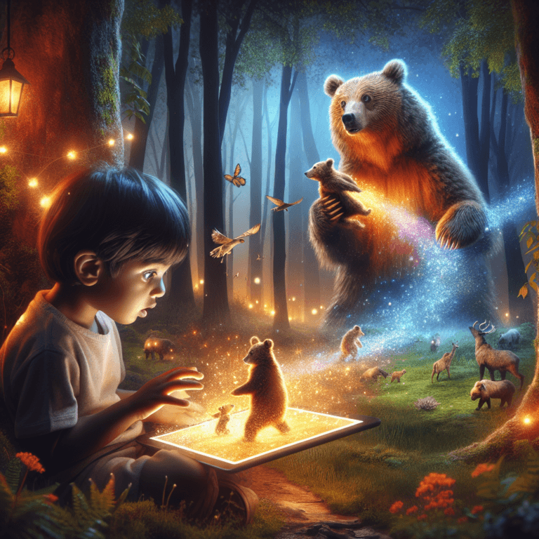 La mamma orso e il suo cucciolo - Nel grande bosco, mamma orso racconta una storia al suo piccolo prima di dormire