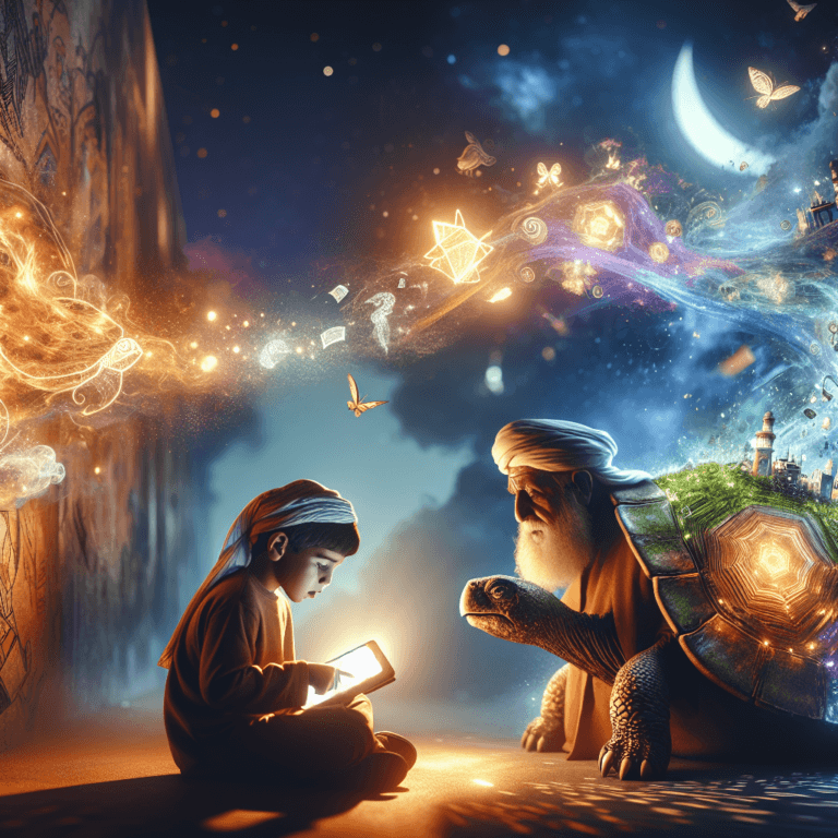 La tartaruga e la strada d’argento - Un’antica tartaruga guida un bambino attraverso un sentiero incantato fatto di luce