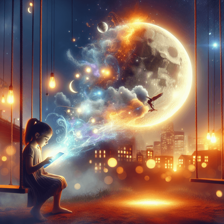 L’altalena della notte - La luna spinge piano un’altalena magica che porta i bambini nei sogni più dolci